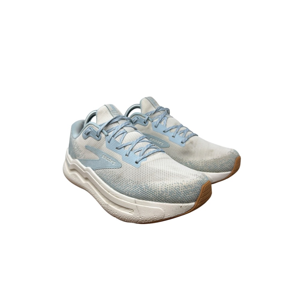 Brooks Ghost Max Women 9.5 White Blue Running Shoes 1204201B163 Max Cushion - Picture 2 of 11